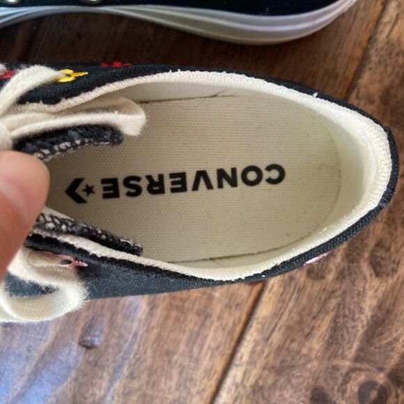 CONVERSE Star Lift Platform Low Floral Embroidered Sneakers Womens size 7 - Picture 6 of 14